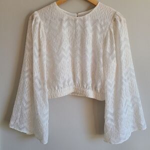 WAYF bell sleeve crop‎ top